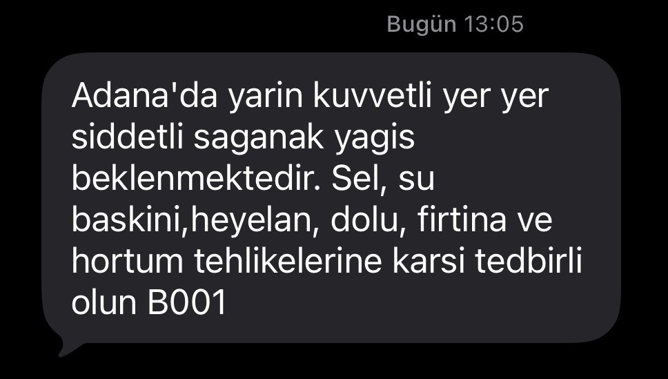 AFAD’dan Adana için uyarı
