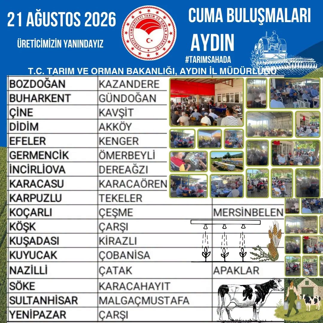 Aydın’ın 17 ilçesinde üreticiler tarım gündemi için buluşacak
