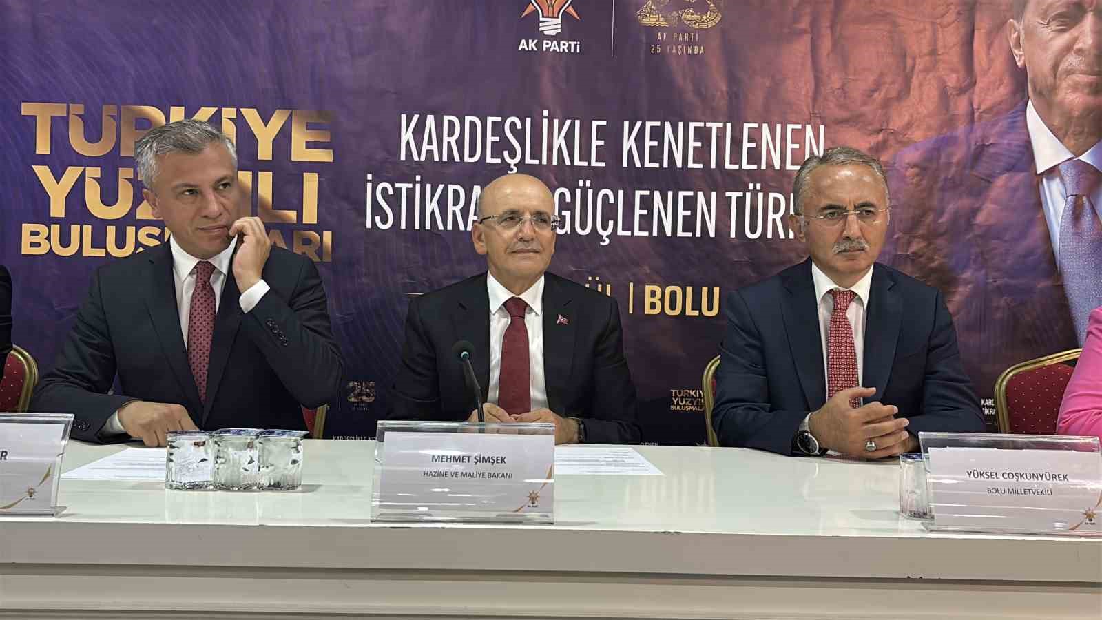 Bakan Şimşek Bolu’da iş dünyası ve teşkilatla buluştu
