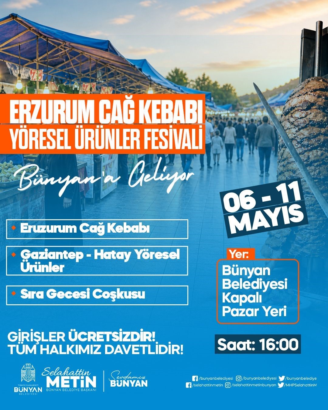 Bünyan’da Yöresel Lezzetler Festivali başlıyor
