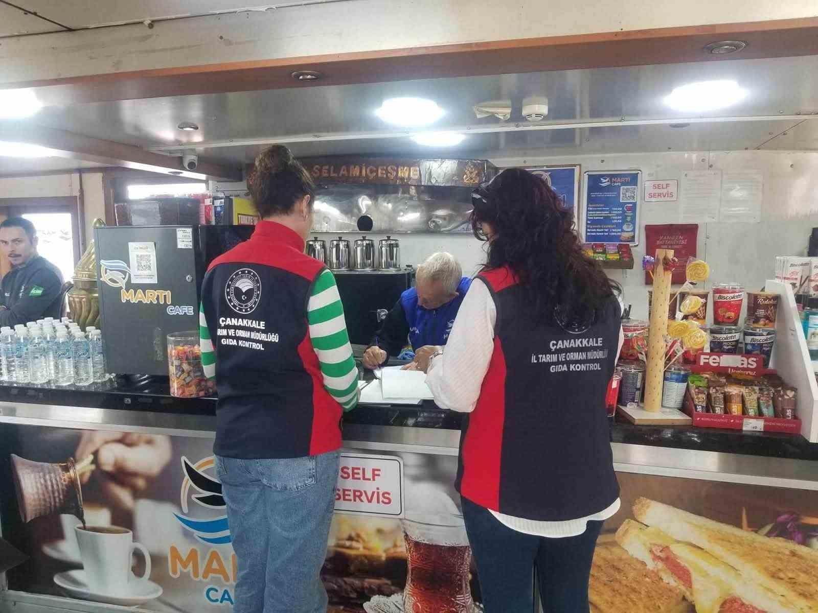 Çanakkale’de gıda işletmeleri bulunan deniz araçlarına denetim
