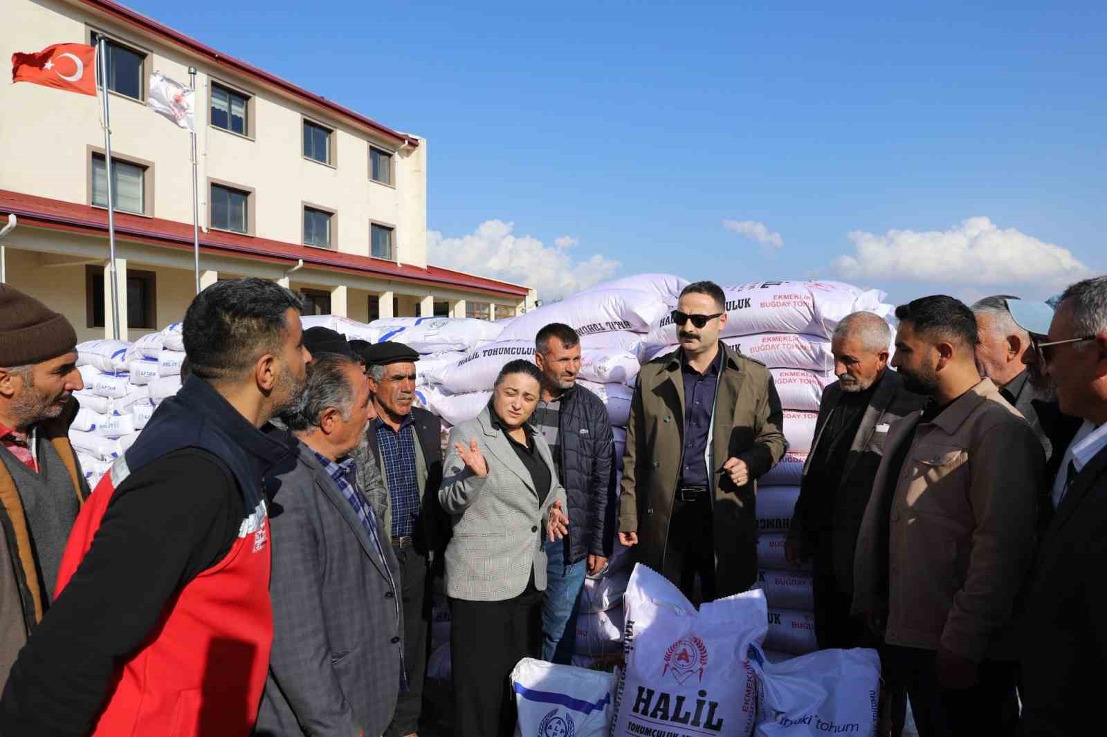 Doğubayazıt’ta çiftçilere 20 ton buğday tohumu dağıtıldı
