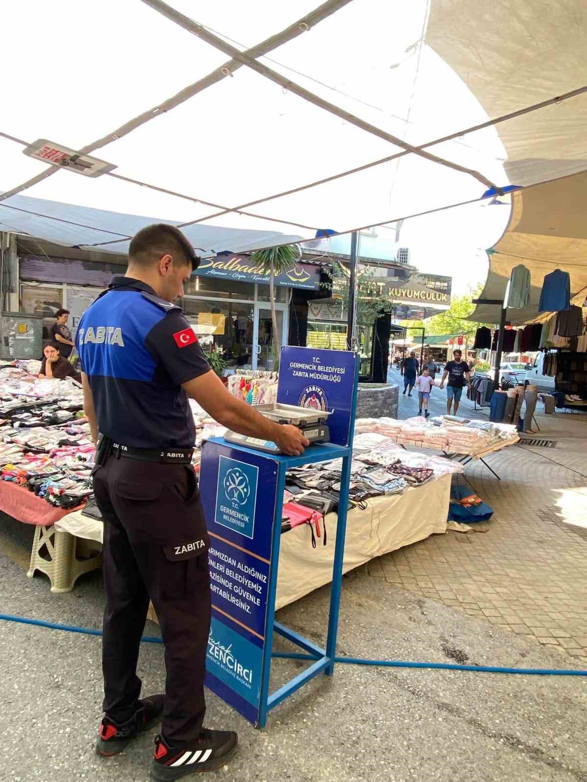 Germencik’te pazar yerlerinde çifte uygulama
