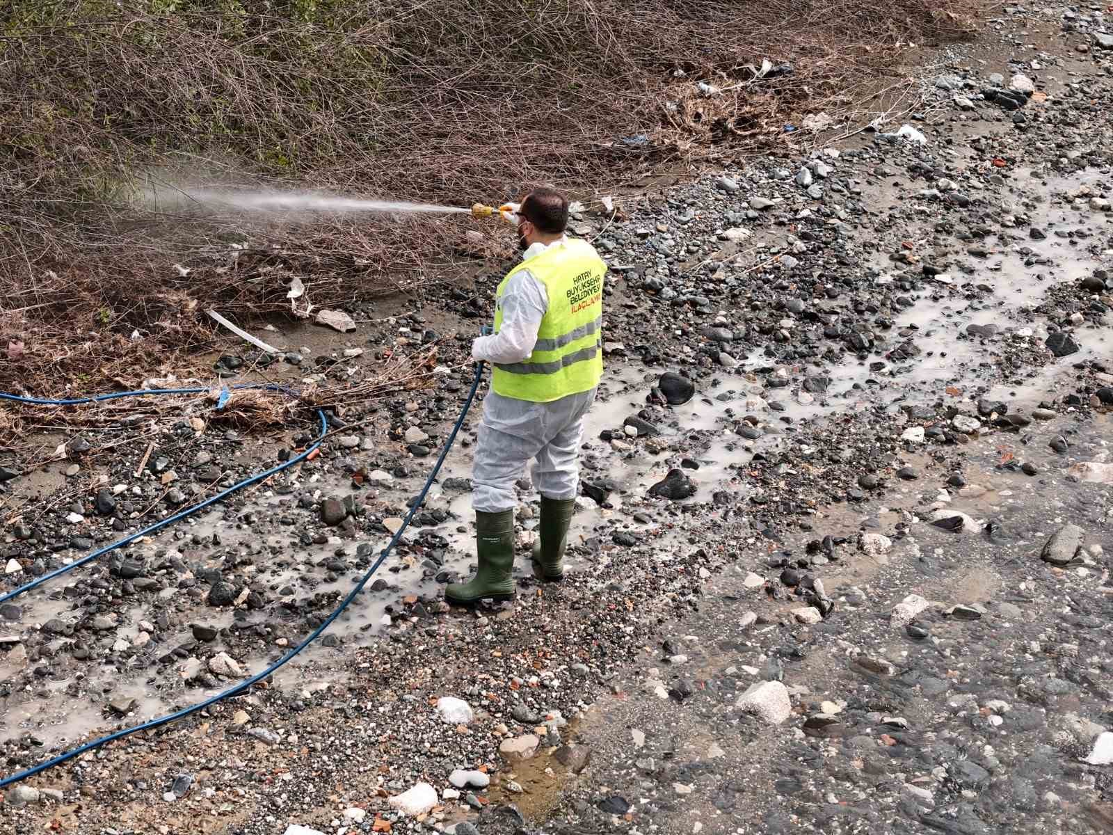 Hatay Büyükşehir Belediyesi haşereyle mücadele çalışmalarına devam ediyor
