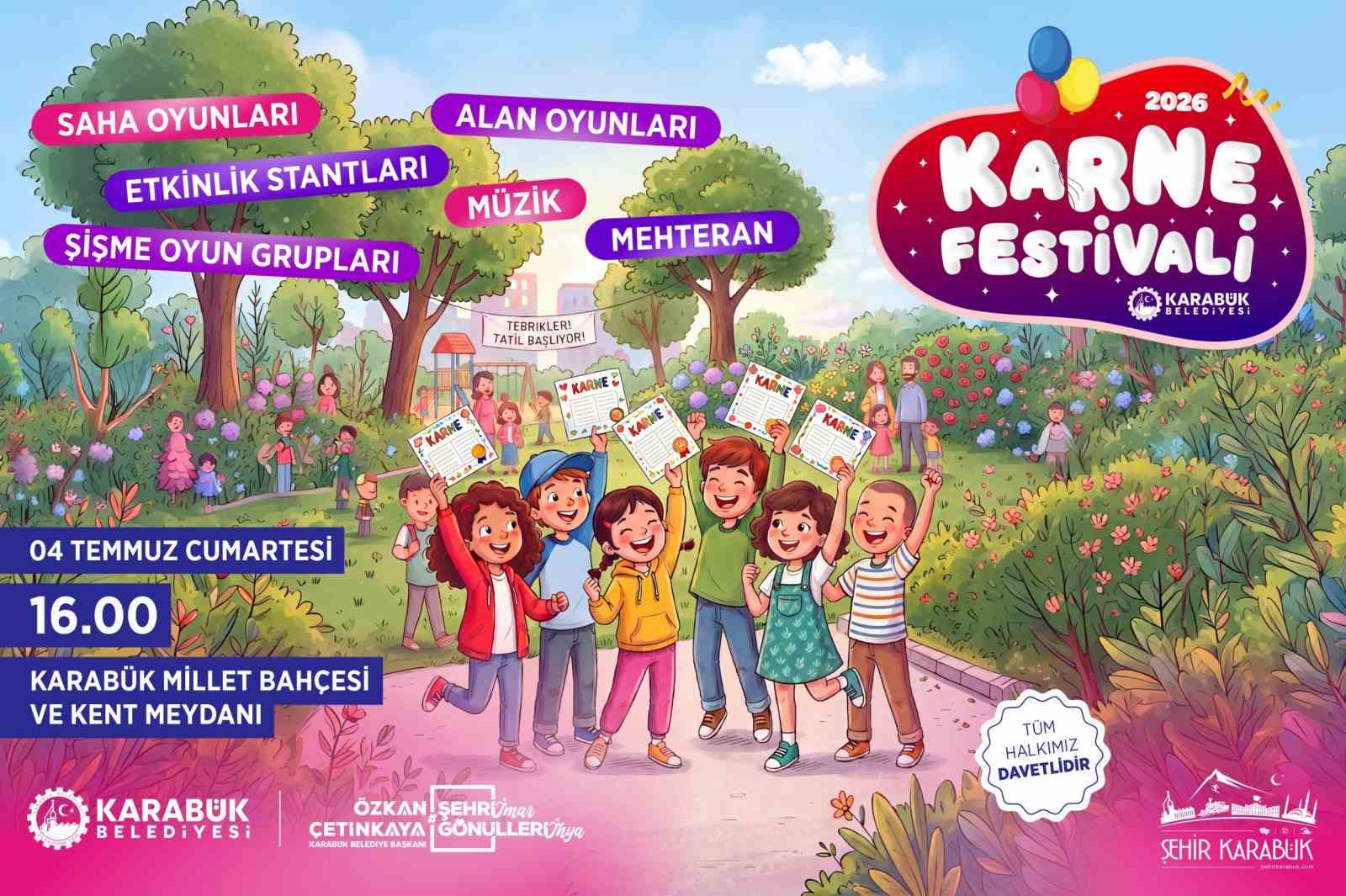 Karabük Belediyesi çocuklar için Karne Festivali düzenliyor
