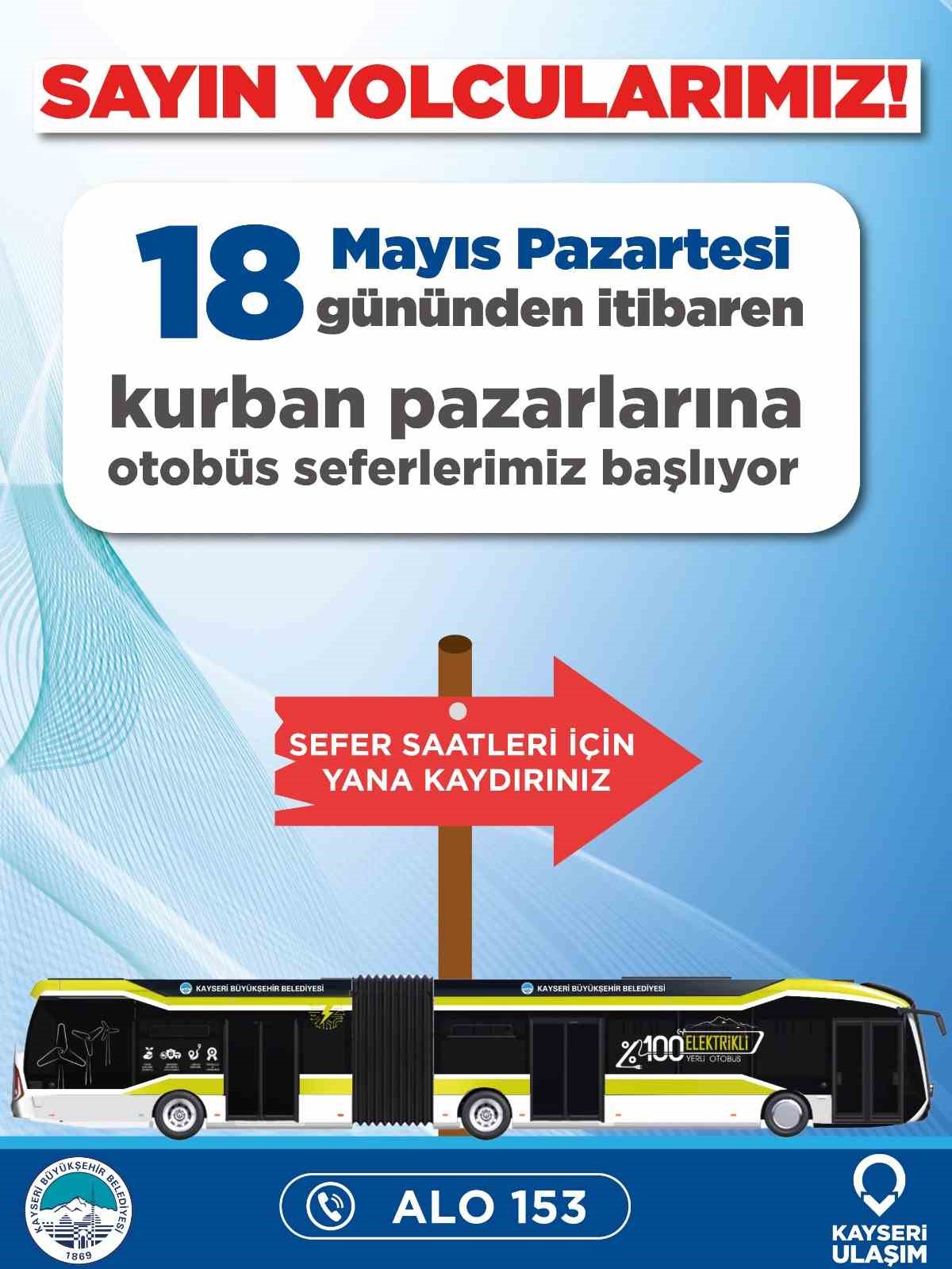 Kurban Pazarları’na otobüs seferleri başlıyor
