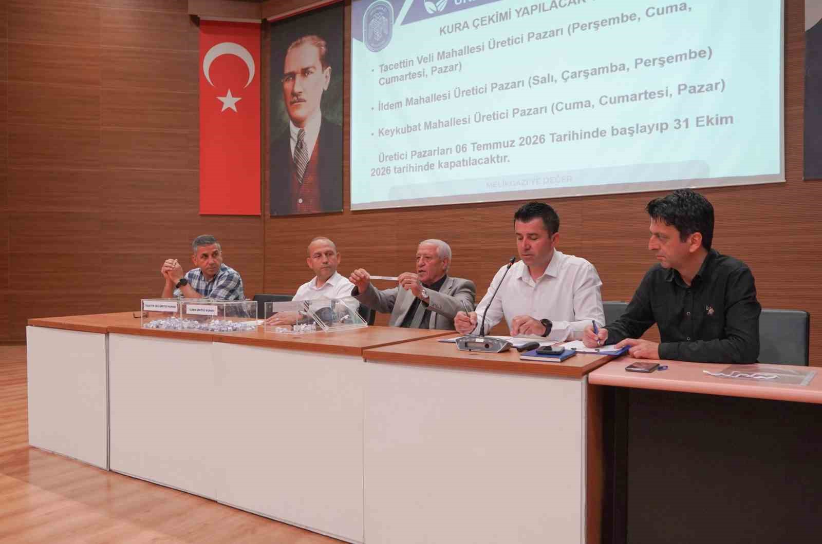 Melikgazi’de Üretici Pazar Yeri için kura çekimi yapıldı
