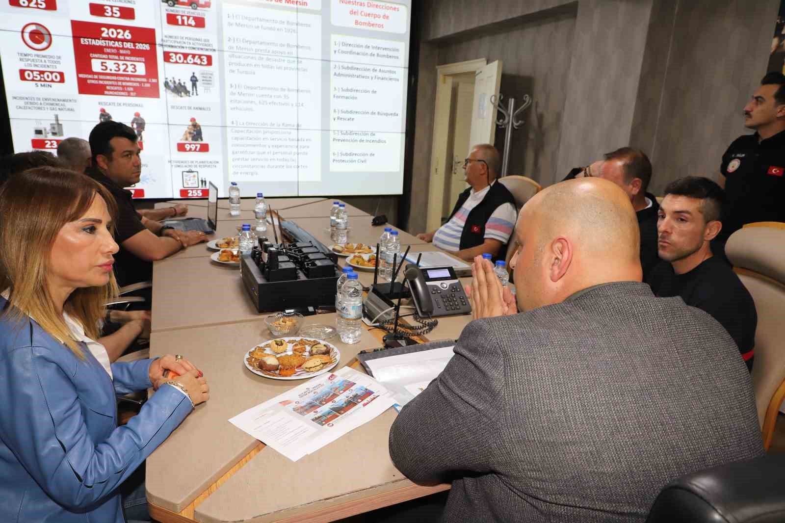 Mersin itfaiyesinin AKOM sistemi İspanyol heyeti etkiledi
