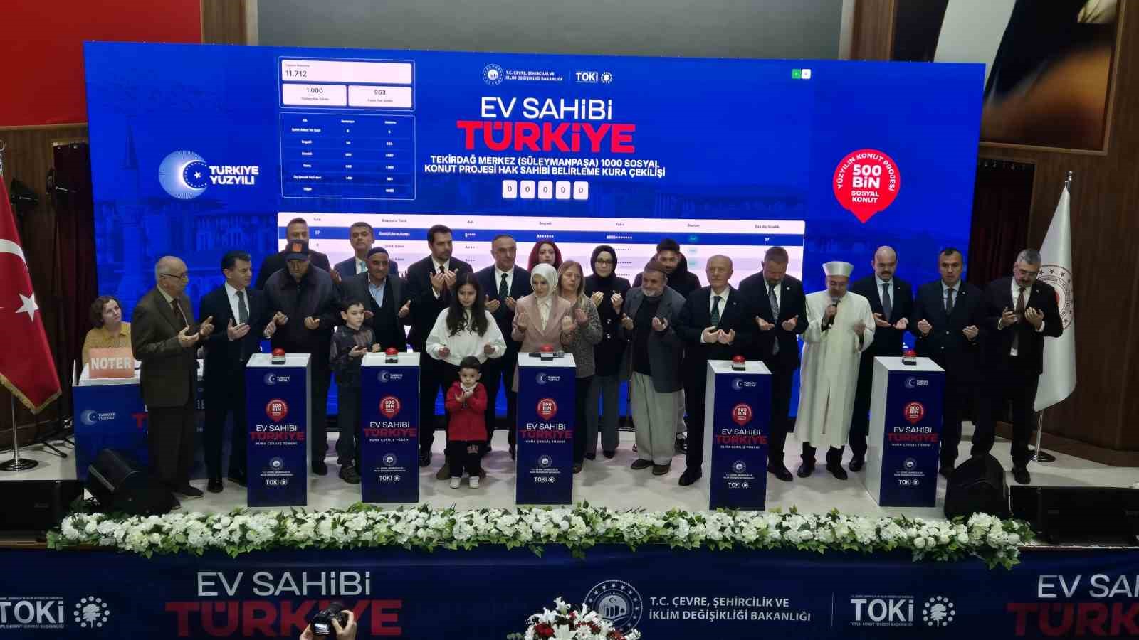 Tekirdağ’da 6 bin 865 konutun hak sahipleri belirlendi
