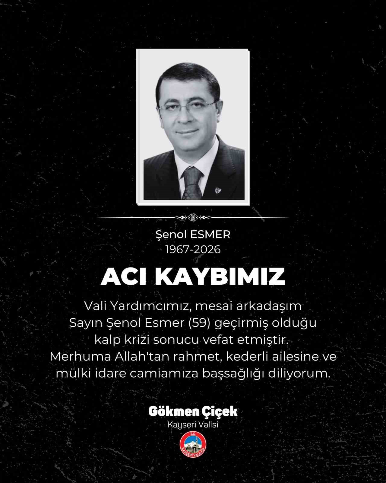 Vali Çiçek’ten Vali Yardımcısı Şenol Esmer’in ölümüyle ilgili açıklama

