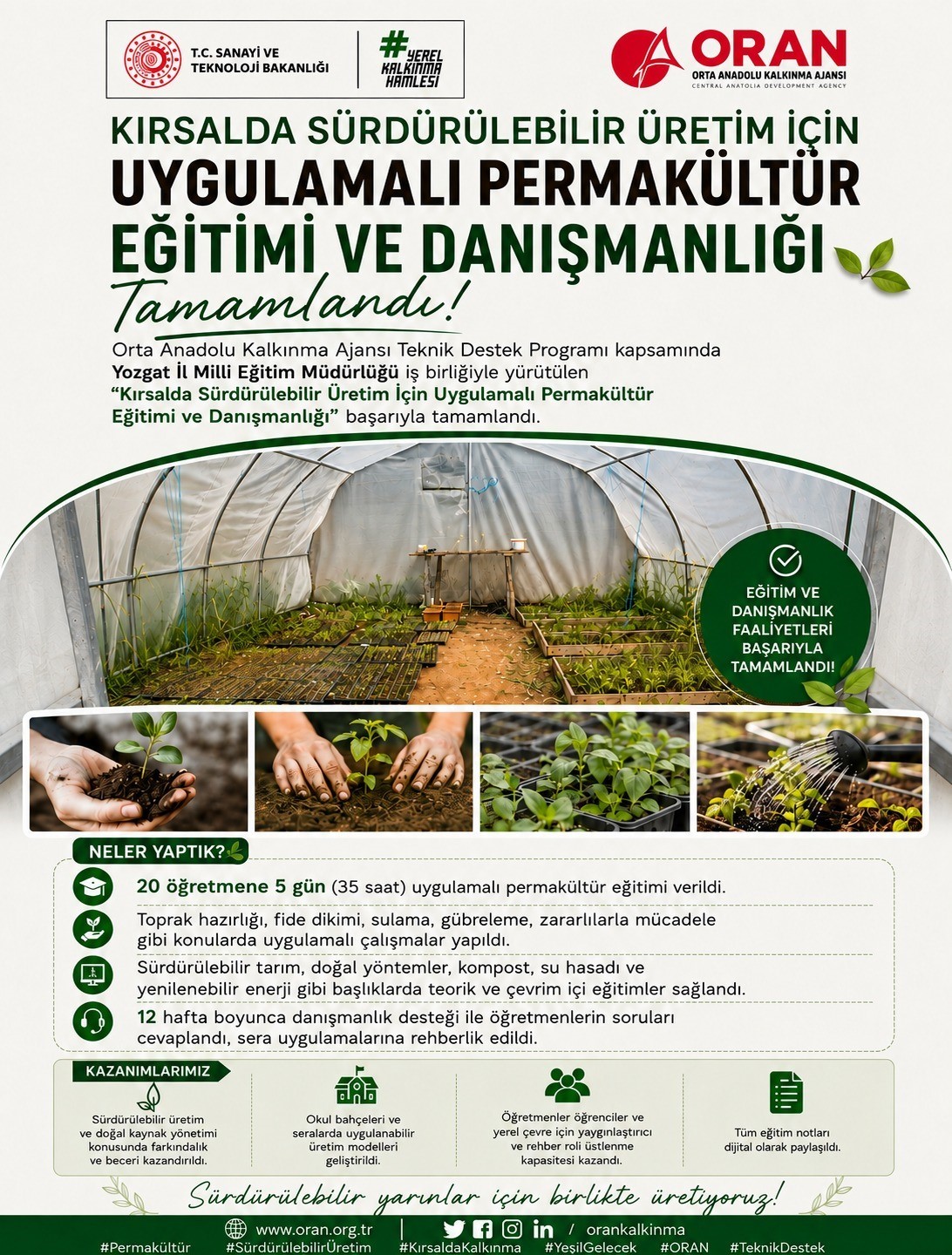 Yozgat’ta Uygulamalı Permakültür Eğitimi ve Danışmanlığı tamamlandı
